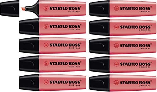 Image of STABILO BOSS ORIGINAL - Highlighter - Pack of 10 - Red