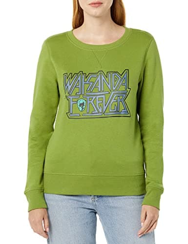 Image of Amazon Essentials Disney | Marvel | Star Wars | Princess Women's Fleece Crew Sweatshirts, Marvel Wakanda Forever, M