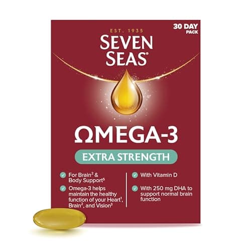 Image of Seven Seas Omega-3 Fish Oil, Extra Strength, Omega 3 plus Vitamin D For Whole Body Healthplus, 30 One-A-Day Capsules, 1 Month Supply