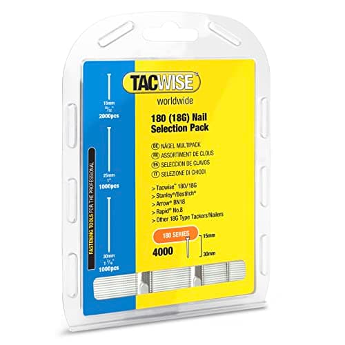 Image of Tacwise 0205 Selection Pack of Type 18G / 15 - 30 mm Galvanised Brad Nails, Pack of 4000