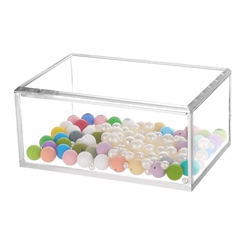Image of PH PandaHall Acrylic Rectangular Jewellery Box Clear Acrylic Box with Lid Clear Storage Container Jewellery Organizer Storage Case for Beads Crafts Office Home Decoration Party Favors, 17.5x12x8cm