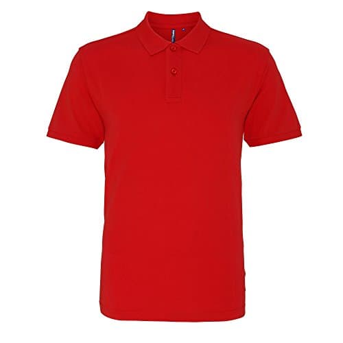 Image of Asquith & Fox Men's Asquith and Fox Men's Polo Short Sleeve Polo Shirt, Red (Washed Red 000), Small (Manufacturer Size:Small)