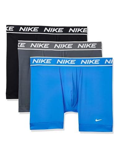 Image of Nike Men's All Day Micro Stretch Boxer Brief Underwear (3-Pack), Photo Blue/Iron Grey/Black, L (Pack of 3)