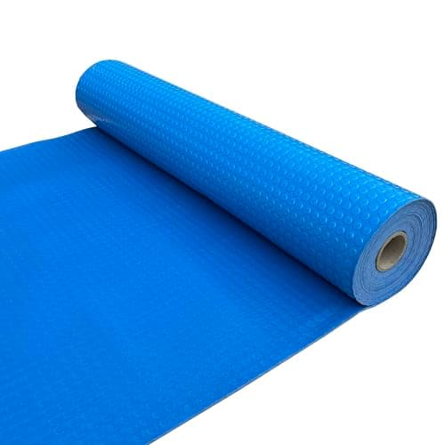 Image of Shield Autocare © Heavy Duty Commerical Grade PVC Vinyl Floor Matting Garage Industrial Coin Penny Pattern Black | Blue | Light Grey | Dark Grey | 1.3m Width | 3mm Thick (Blue, 1m x 1.3m)