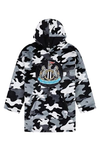 Image of Newcastle United Football Club Mens Camouflage Fully Lined Luxury Fleece Hoodie, Oversized Fleece Blanket
