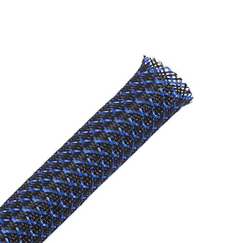 Image of 100ft - 1 inch PET Expandable Braided Sleeving – Blackblue – Alex Tech Braided Cable Sleeve