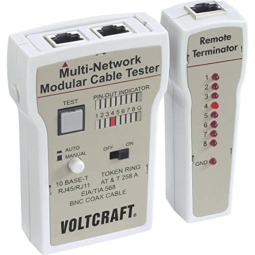 Image of VOLTCRAFT CT-2 Cable Tester Suitable for RJ-45, BNC, RJ-11