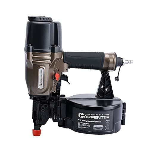 Image of Carpenter Air Tools CCN65Z 0 Degree 1-1/2″ to 2-1/2″ Pneumatic Coil Siding Nailer with Tool-less Depth Adjustment, Drives plastic collated nails.