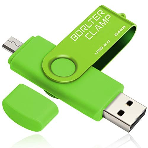Image of 64GB OTG Memory Stick Dual USB Flash Drive, Thumb Drive with Micro USB Drive Port for Android Smartphone Tablet & Computer (Green)