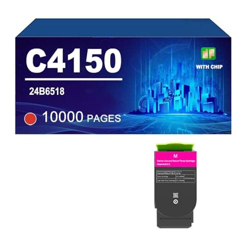 Image of C4150 Toner Cartridge Compatible For Lexmark 24B6519 24B6516 24B6517 24B6518 To Works With C4150 Printer, Yield Up To 16000/ 10000 Pages,Magenta-1 Pack