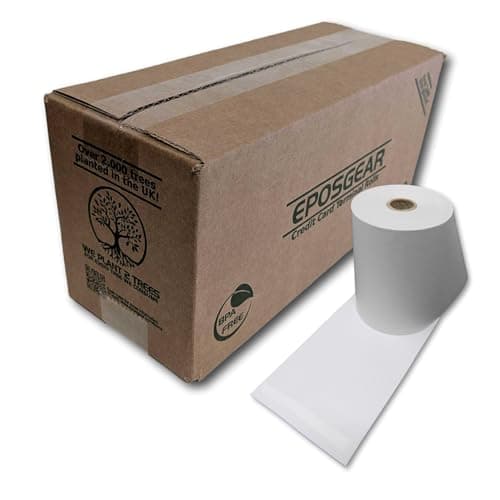 Image of EPOSGEAR® (5 Rolls) 57mm x 50mm 57x50 Thermal Paper Till Cash Register Credit Card PDQ Swipe Machine Receipt Printer Rolls