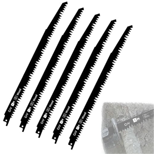 Image of 300mm Reciprocating Saw Blades,5 PCS S1531LL-5TPI CRV Pruning Blades,Very Fast Wood Cutting Reciprocating Sabre Saw Blades for Dry Wood, and PVC,Fast Clean Straight Cuts in Hardwood Softw
