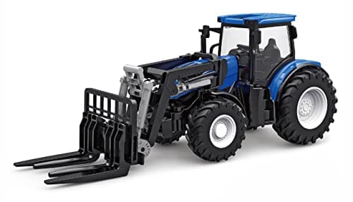 Image of Amewi 22596 RC Tractor with Pallet Fork, Light & Sound, 1:24 RTR with Remote Control, Battery, Charging Cable, Blue