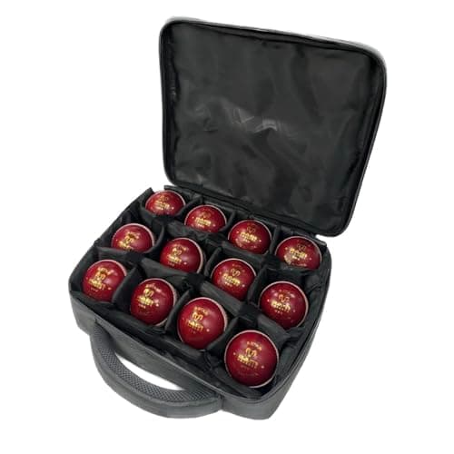 Image of Ram Cricket Ball Carry Case – Holds up to 12 Balls in Individual Reinforced Padded compartments – Strong & Durable Construction with Double Stitched Seams to Protect Cricket Balls – 30 x 26cm