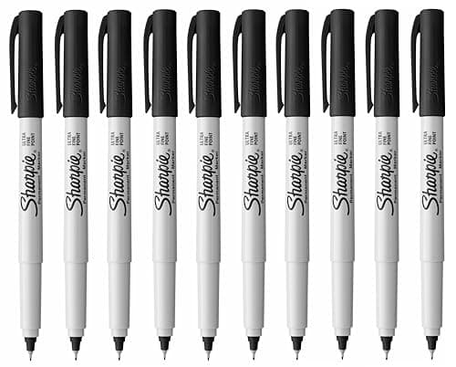 Image of Sharpie Ultra Fine Point Permanent Marker Pens - Black Ink - Pack of 10