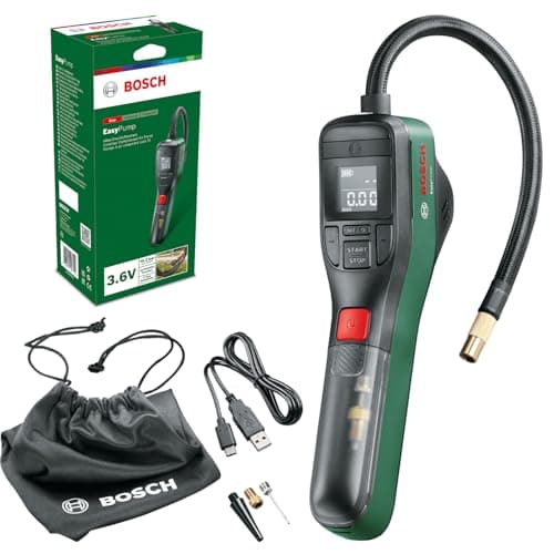 Image of Bosch Electric Air Pump Mini Compressor EasyPump (3.0 Ah battery, 3.6 Volt, 150 PSI, 10.3 bar, LED), green/black