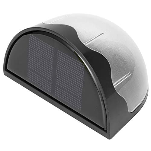Image of Denash 6 LED Solar Garden Fence Wall Lamp for Night Lighting, ABS Material, IP65, White Light, 10x7.1x5.6cm, Garden/Steps/Balconies/Villas (Black)