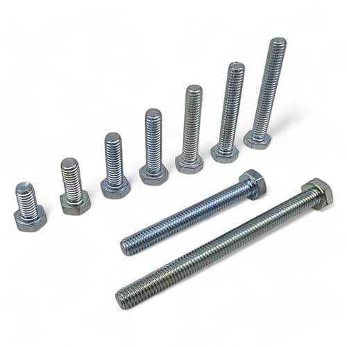 Image of M12 (12mm x 75mm) Hex Head Fully Threaded Set Screw Bolt (Pack of 10) Setscrew Steel Bolts