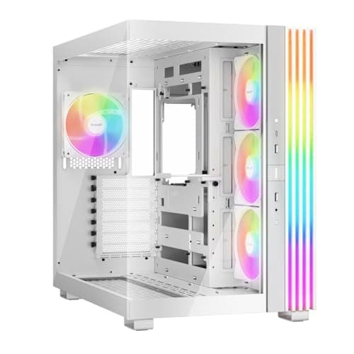 Image of be quiet! Light Base 600 LX White PC Case, Stunning Panoramic View, Show Case, Dual Chamber Design, Solid ARGB LED Strip, 4 Light Wings LX PWM Fans, Inverted and Horizontal Usable
