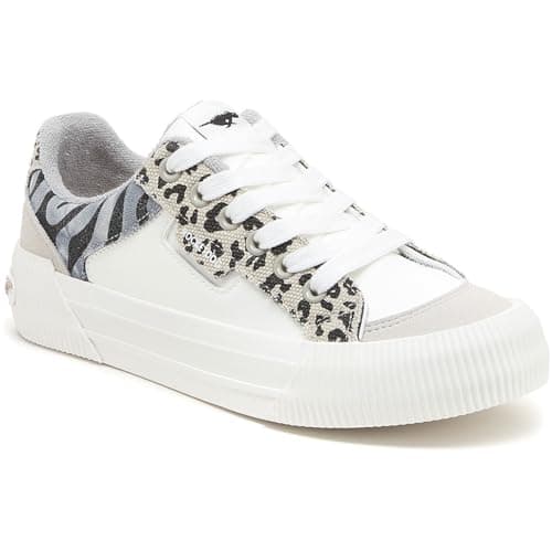 Image of Rocket Dog Cheery Blocked Animal Textile Women's Grey/White Trainers - UK 7