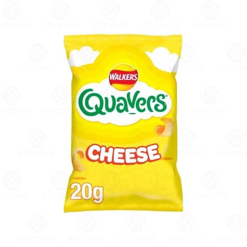 Image of shopior QUAVERS CHEESE | Assorted Variety Flavours of Classic British Crinkle Cut Crisps for Lunchboxes, Sharing, Vending | Crunchy Snacks Multipack (WALKERS QUAVERS CHEESE 20g x 32Pack)
