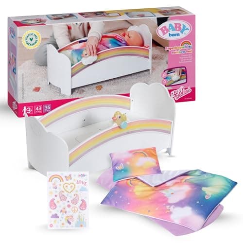 Image of BABY born Rainbow Bed for Baby Dolls with Lights and Soothing Lullaby- for 36cm- 43cm dolls
