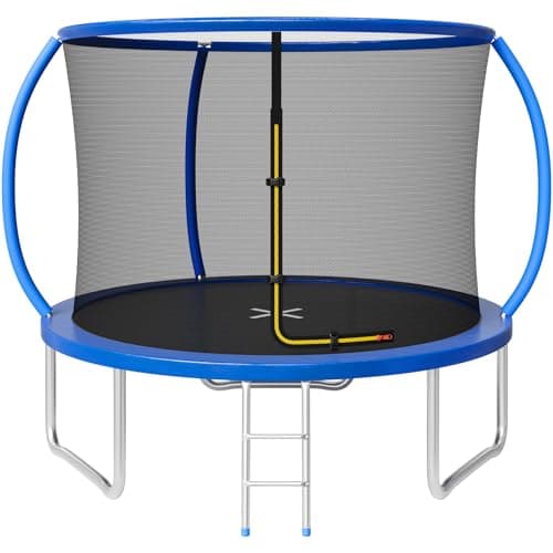 Image of JUMMICO 183/220/290/360CM Trampoline Outdoor with Safety Enclosure Net - Complete Outdoor Garden Trampoline for Kids & Adults Spring Tool Home Fitness Family Play Equipment