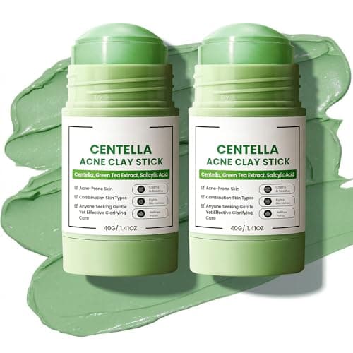 Image of ConfidMiss Clay Face Mask Kaolin Clay Stick Mask for Pores, Deep Cleansing, Blackhead Remover with Centella, Charcoal, Niaciamide, Green Clay Deep Cleanse Stick (Green*2pcs)