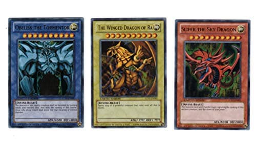 Image of YuGiOh Legendary Collection Ultra Rare God Card Set of 3 Egyptian God Cards S...