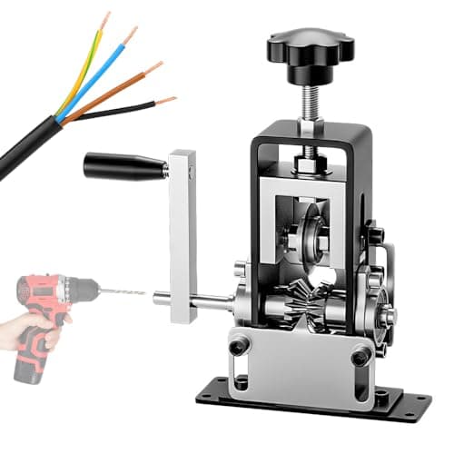 Image of Manual Wire Stripping Machine, Afenau Cable Stripper Machine with Hand Crank or Drill Powered, Portable Wire Stripper Machine, Adjustable Cable Stripping Machine for 1-20 mm Scrap Copper Recycling
