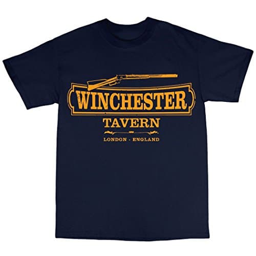 Image of Bees Knees Tees Winchester Tavern Shaun of The Dead Inspired T-Shirt Navy Blue