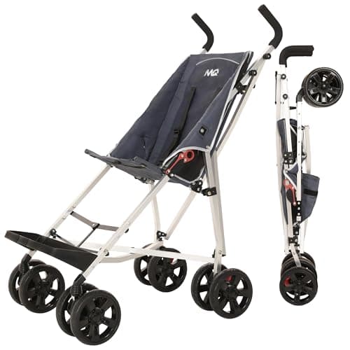 Image of MobiQuip XL Disability Pushchair, Blue - Special Needs Stroller for Older Children up to 50kg - Lightweight Folding Aluminium Frame - Adjustable Footplate & 5-Point Harness - Smooth & Portable