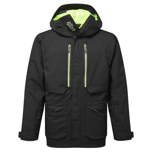 Image of Portwest EV461 EV4 Winter Parka Work Jacket Extreme Waterproof Stretch Fabric PFAS Free Sherpa Lined Panels Ventilation Adjustable Hood Certified EN 343 Class 4:1 EN 342, Regular, Black, Medium
