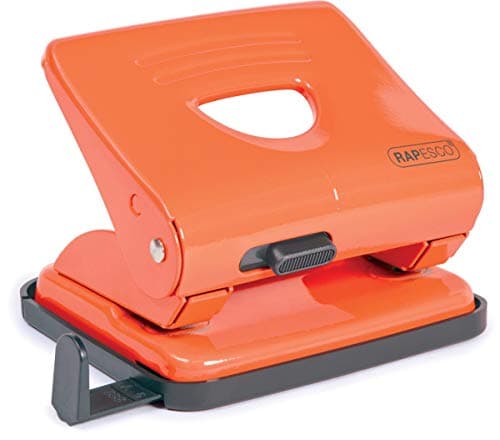 Image of Rapesco 1362 825 2-Hole Metal Punch, 25 Sheet Capacity, Orange