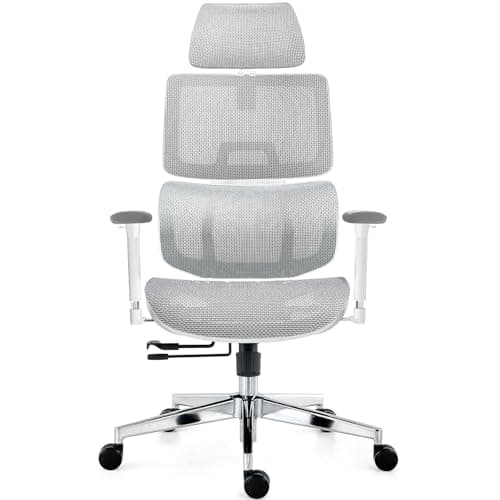 Image of TONFARY Ergonomic Office Chair - Breathable High Back Armchair with Mesh Lumbar Support, 130° Tilt Backrest, Adjustable Seat Depth & 3D Armrest - Big and Tall, Swivel Rolling, Supports Up to 330 LBS