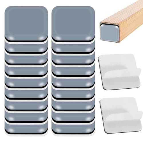 Image of TXErfolg 20 Pieces Self-Adhesive Furniture Glides 30x30mm PTFE Teflon Square Self-Stick Furniture Sliders for Sofa Table Chair, Furniture Mover Pads for Smooth Floors and Carpets(Square,30x30mm)