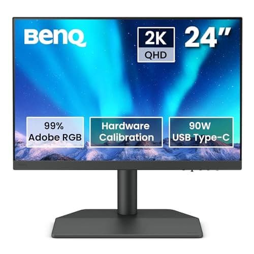 Image of BenQ SW242Q 24-inch 2K 16:10 Photographer MacBook/Windows Compatible Monitor, 99% Adobe RGB, 98% P3, Hardware Calibration, 90W USB-C, TUV Anti-Reflection Cert., 16-bit 3D LUT, HDR10