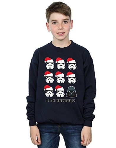 Image of Star Wars Boys Christmas Humbug Sweatshirt 9-11 Years Navy Blue