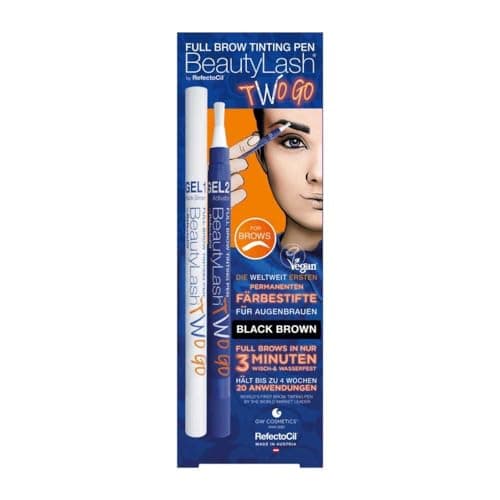 Image of BeautyLash by RefectoCil Full Brow Tinting Pen Duo - Black Brown – Eyebrow Tint Kit with Gel 1 & Gel 2 for Long-Lasting, Intense Colour & Perfectly Shaped Brows