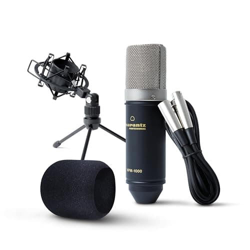 Image of Marantz Professional MPM-1000 - Studio Recording Condenser XLR Microphone with Desktop Stand and Cable – For Podcast and Streaming Projects