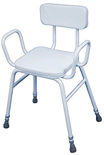 Image of Aidapt Height Adjustable Perching Stool With Padded Seat and Safety Arms and Padded Back For Elderly for Users with Limited Mobility