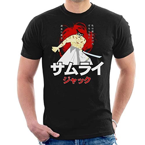 Image of Samurai Jack Japanese Text Men's T-Shirt Black