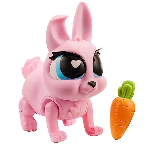 Image of Jiggly Pets by Eolo JP014 Jiggly Pets Pixie The Rabbit with Jumping Movement inbuilt Sounds and Music Electronic and Interative Animal Carrot Toy for Feeding,Pink,Medium