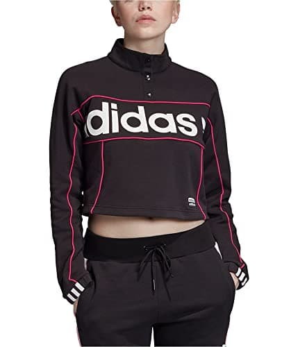 Image of adidas Originals Women's Cropped Sweater Sweatshirt, Black, S