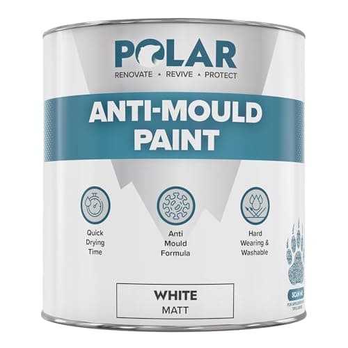 Image of Polar Anti Mould Paint - 500ml, Brilliant Matt White - 5 Year Mould Resistant Paint to Control Moisture - For Internal Walls & Ceilings