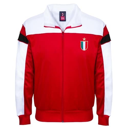 Image of Score Draw AC Milan 1988 Retro Football Track Jacket Red/White Large Polyester