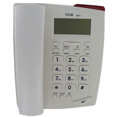 Image of TEL UK 18071W Venice Phone Caller ID Telephone - White