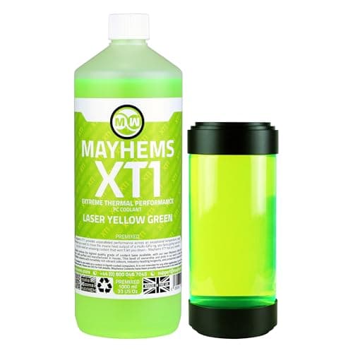 Image of Mayhems - XT1 Premixed PC Coolant - Computer Water Cooling Fluid - Liquid Cooling, Thermal Performance Series, 1 Litre, Laser Yellow Green