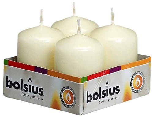 Image of BOLSIUS CHURCH PILLAR CANDLES 60mm x 40mm [IVORY] x 4
