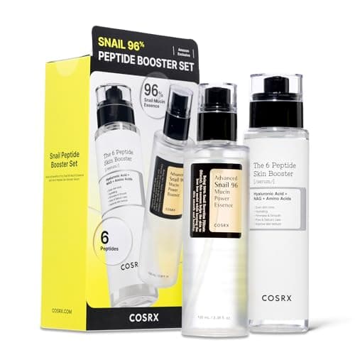 Image of COSRX Snail Mucin 96 Peptide Booster Skincare Set, Korean Skincare Gift Set for Glowing Skin, Christmas Gifts & Stocking Stuffers for Women and Teen Girls, Snail Mucin & Peptide Face Serums